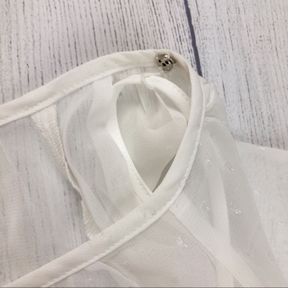 J. Crew Point Sur Chiffon Metallic Pin Dot Blouse - Picture 6 of 8